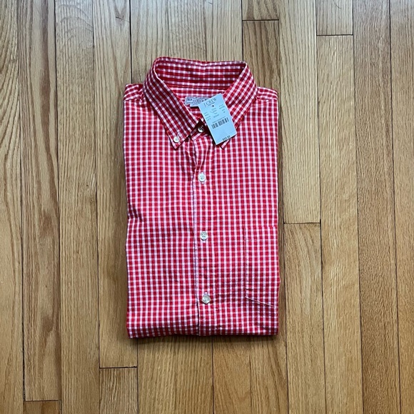 J. Crew Other - NWT J.Crew Men’s Long Sleeve Dress Shirt Medium Orange White Checks NEW